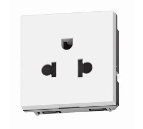 Bticino Light Now - розетка универсальная 2К+З, цвет белый - YW4126