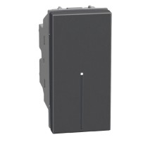 Bticino Light Now - выключатель кнопка NO Axial 1 модуль, цвет черный - YD4055A