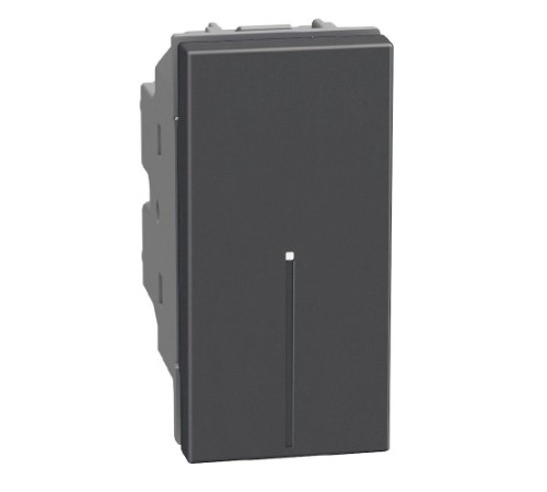 Bticino Light Now - выключатель кнопка NO Axial 1 модуль, цвет черный - YD4055A