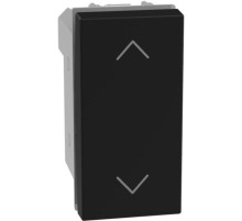 Bticino Light Now - выключатель для жалюзи, 1-0-2, с блокировкой, 1 модуль, цвет черный - YD4027N