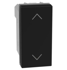 Bticino Light Now - выключатель для жалюзи, 1-0-2, с блокировкой, 1 модуль, цвет черный - YD4027N