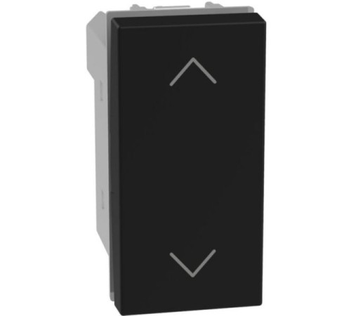 Bticino Light Now - выключатель для жалюзи, 1-0-2, с блокировкой, 1 модуль, цвет черный - YD4027N