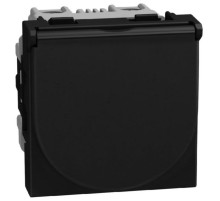 Bticino Light Now - розетка с крышкой 2К+З, цвет черный - YD4141P