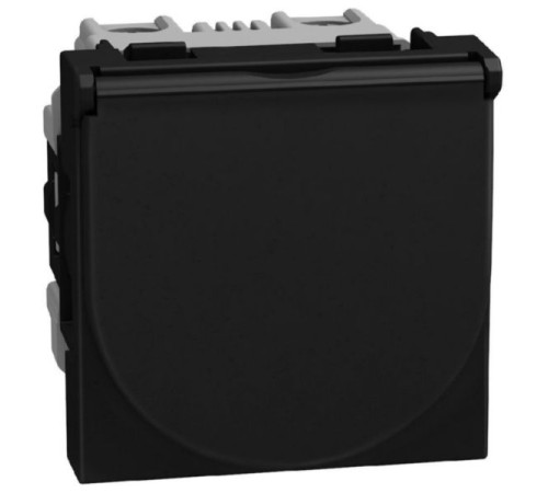 Bticino Light Now - розетка с крышкой 2К+З, цвет черный - YD4141P