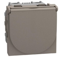 Bticino Light Now - розетка с крышкой 2К+З, цвет камень - YG4141P