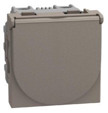 Bticino Light Now - розетка с крышкой 2К+З, цвет камень - YG4141P