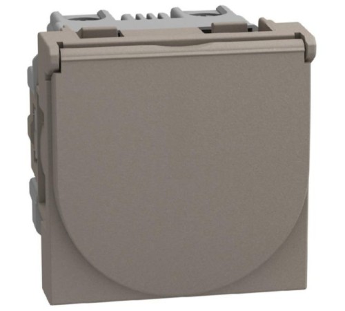 Bticino Light Now - розетка с крышкой 2К+З, цвет камень - YG4141P