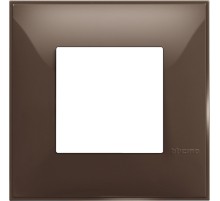 Рамка на 1 пост немецкий/итальянский стандарт - 2 модуля. Цвет Мока. Bticino серия CLASSIA. R4802MK