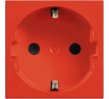 Розетка электрическая 2К+З 16А - 2 модуля. Цвет Красный. Bticino серия CLASSIA. R4141R