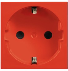 Розетка электрическая 2К+З 16А - 2 модуля. Цвет Красный. Bticino серия CLASSIA. R4141R