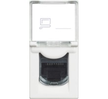 Розетка компьютерная RJ45 cat6 UTP - 1 модуль. Цвет Белый. Bticino серия CLASSIA. RW4279C6
