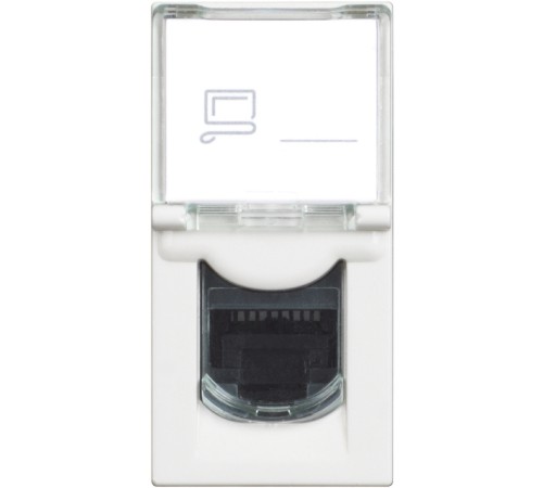 Розетка компьютерная RJ45 cat6 UTP - 1 модуль. Цвет Белый. Bticino серия CLASSIA. RW4279C6