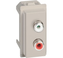 Механизм розетки акустической с разъёмами RCA 1 модуль. Цвет Песочный. Bticino серия Living Now. KM4269R