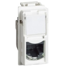 Механизм розетки компьютерной RJ45 cat5e UTP 1 модуль. Цвет Белый. Bticino серия Living Now. KW4279C5E