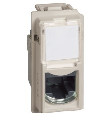 Механизм розетки компьютерной RJ45 cat5e UTP 1 модуль. Цвет Песочный. Bticino серия Living Now. KM4279C5E