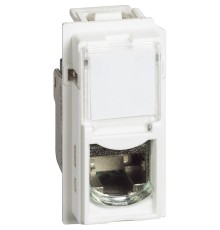 Механизм розетки компьютерной RJ45 cat6 STP 1 модуль. Цвет Белый. Bticino серия Living Now. KW4279C6S