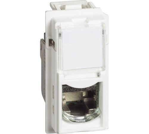 Механизм розетки компьютерной RJ45 cat6a STP 1 модуль. Цвет Белый. Bticino серия Living Now. KW4279C6AS