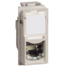 Механизм розетки компьютерной RJ45 cat6a UTP 1 модуль. Цвет Песочный. Bticino серия Living Now. KM4279C6A