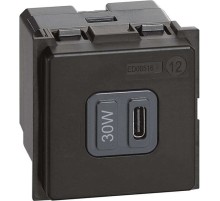 Механизм зарядного устройства USB тип - C 30 Вт/3000мА 2 модуля. Bticino серия Living Now. K4288C2