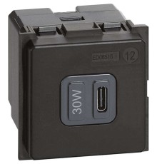 Механизм зарядного устройства USB тип - C 30 Вт/3000мА 2 модуля. Bticino серия Living Now. K4288C2