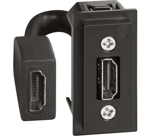 Розетка HDMI с предварительным подключением 1 модуль. Цвет Белый. Bticino серия Living Now. K4284P+KW14