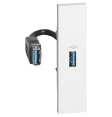 Розетка USB для передачи данных с разъёмом 1 модуль. Цвет Белый. Bticino серия Living Now. K4285P+KW10P