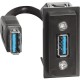 Розетка USB для передачи данных с разъёмом 1 модуль. Цвет Белый. Bticino серия Living Now. K4285P+KW10P