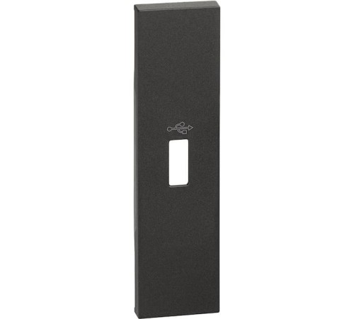 Розетка USB для передачи данных с разъёмом 1 модуль. Цвет Чёрный. Bticino серия Living Now. K4285P+KG10P