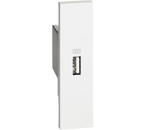 Розетка зарядное устройство USB тип - А 1500мА 1 модуль. Цвет Белый. Bticino серия Living Now. K4285C1+KW10C