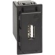 Розетка зарядное устройство USB тип - А 1500мА 1 модуль. Цвет Чёрный. Bticino серия Living Now. K4285C1+KG10C