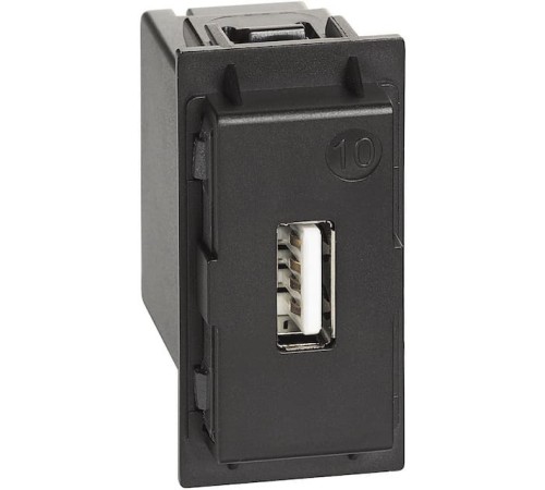 Розетка зарядное устройство USB тип - А 1500мА 1 модуль. Цвет Песочный. Bticino серия Living Now. K4285C1+KM10C