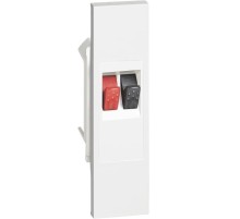 Розетка акустическая стерео 1 канал 1 модуль. Цвет Белый. Bticino серия Living Now. KW4294+KW07