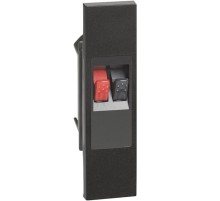 Розетка акустическая стерео 1 канал 1 модуль. Цвет Чёрный. Bticino серия Living Now. KG4294+KG07