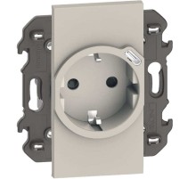 Розетка электрическая с USB зарядкой 2R+З/USB тип C ~250В 16А/=5В 1.5А автоматические клеммы 2 модуля. Цвет Песочный. Bticino серия Living Now. KM4141USB+KM63