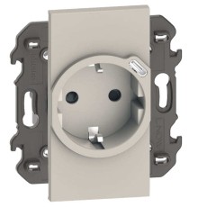 Розетка электрическая с USB зарядкой 2R+З/USB тип C ~250В 16А/=5В 1.5А автоматические клеммы 2 модуля. Цвет Песочный. Bticino серия Living Now. KM4141USB+KM63