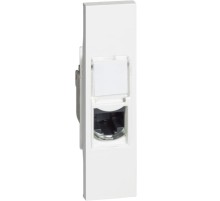 Розетка компьютерная RJ45 cat5e UTP 1 модуль. Цвет Белый. Bticino серия Living Now. KW4279C5E+KW07