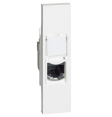 Розетка компьютерная RJ45 cat5e UTP 1 модуль. Цвет Белый. Bticino серия Living Now. KW4279C5E+KW07