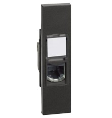 Розетка компьютерная RJ45 cat5e UTP 1 модуль. Цвет Чёрный. Bticino серия Living Now. KG4279C5E+KG07