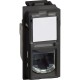 Розетка компьютерная RJ45 cat5e UTP 1 модуль. Цвет Чёрный. Bticino серия Living Now. KG4279C5E+KG07
