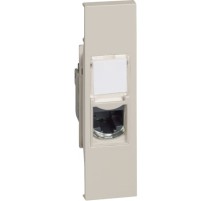 Розетка компьютерная RJ45 cat5e UTP 1 модуль. Цвет Песочный. Bticino серия Living Now. KM4279C5E+KM07