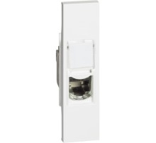 Розетка компьютерная RJ45 cat6 STP 1 модуль. Цвет Белый. Bticino серия Living Now. KW4279C6S+KW07