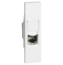 Розетка компьютерная RJ45 cat6 STP 1 модуль. Цвет Белый. Bticino серия Living Now. KW4279C6S+KW07