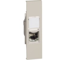 Розетка компьютерная RJ45 cat6 STP 1 модуль. Цвет Песочный. Bticino серия Living Now. KM4279C6S+KM07