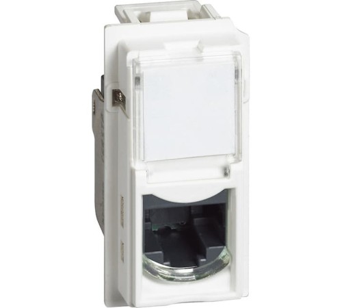 Розетка телефонная/компьютерная RJ11/RJ45 cat5e UTP 2 модуля. Цвет Белый. Bticino серия Living Now. K4702+KW4258RJ11+KW4279C5E+KW07+KW07