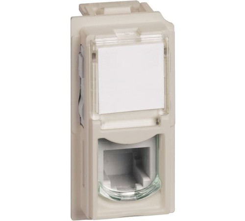 Розетка телефонная/компьютерная RJ11/RJ45 cat6 STP 2 модуля. Цвет Песочный. Bticino серия Living Now. K4702+KM4258RJ11+KM4279C6S+KM07+KM07