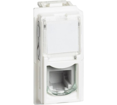 Розетка телефонная/компьютерная RJ11/RJ45 cat6a UTP 2 модуля. Цвет Белый. Bticino серия Living Now. K4702+KW4258RJ11+KW4279C6A+KW07+KW07