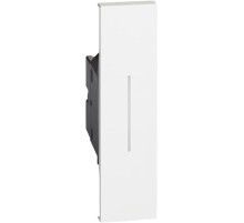 Выключатель одноклавишный 10А автоматические клеммы 1 модуль. Цвет Белый. Bticino серия Living Now. K4001A+KW01