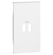 Лицевая панель USB зарядки 2 модуля. Цвет Белый. Bticino серия Living Now. KW12C