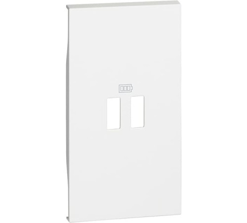 Лицевая панель USB зарядки 2 модуля. Цвет Белый. Bticino серия Living Now. KW12C