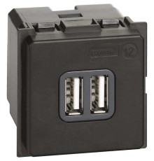 Механизм зарядного устройства USB тип - А/тип - А 3000мА 2 модуля. Bticino серия Living Now. K4285C2